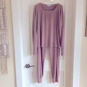 Beyond yoga set, pale pink, medium, beyond yoga x barre3